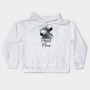 Color Splatter African Grey Parrot Mom White Kids Hoodie